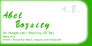 abel bozsity business card